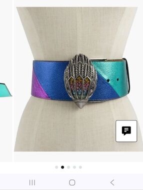 Kurt Geiger Crystal Eagle Head Metallic Wide Belt  Nwt Rare